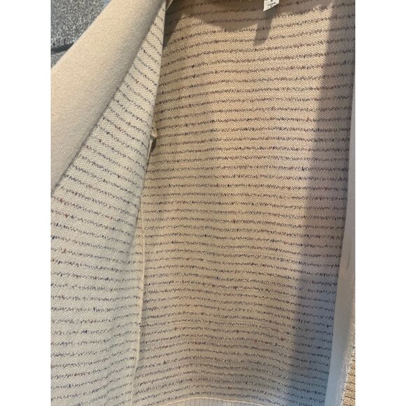 St. John By Marie Gray Striped Knit Beige Cardigan Blazer Womens Size 8 - Picture 6 of 8